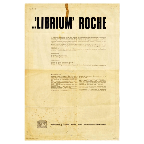 94 - Advertising Poster Librum Valium Drug Acting Out Chopper Neurotic Manifestation. Rare original vinta... 