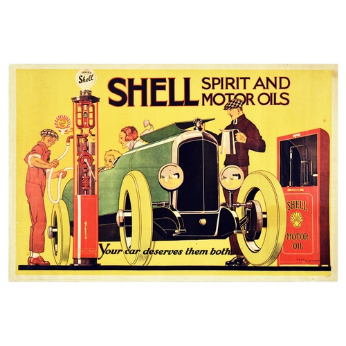 97 - Advertising Poster Shell Spirit Motor Oil Car Automobile. Vintage  reproduction of an advertising po... 
