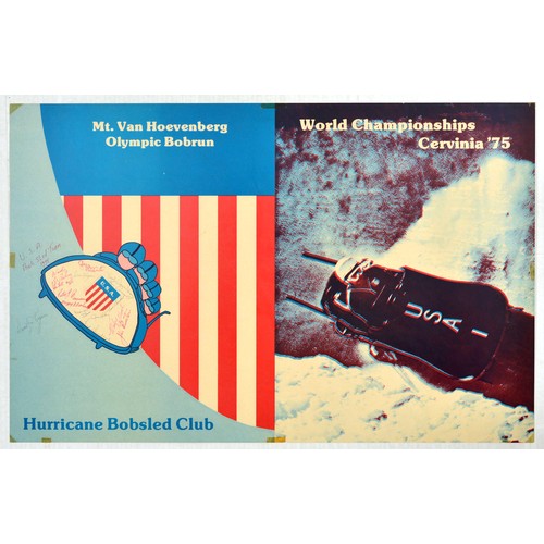 447 - Sport Poster Hurricane USA Bobsled World. Championship	Original vintage sports advertising poster ti... 