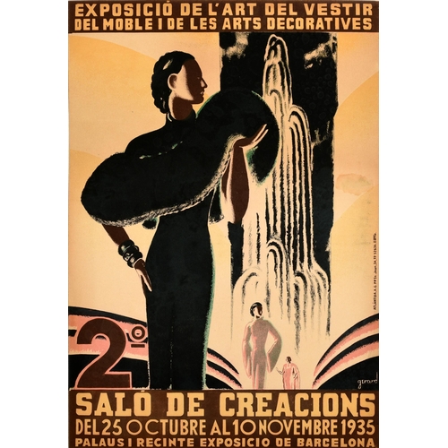 131 - Art Deco Poster Salo De Creacions Fashion Elegance Furniture. Original vintage advertising poster fo... 