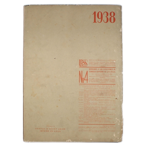 187 - Constructivist Magazine Rodchenko Stepanova USSR IN CONSTRUCTION #4 1938. Spanish language version o... 