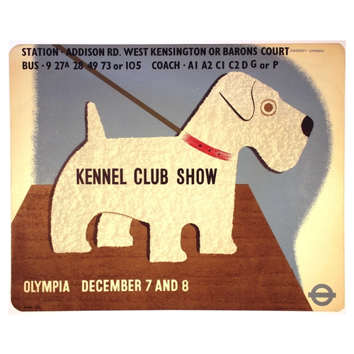 27 - London Underground Poster Eckersley Lombers Kennel Club Show Dog . Original vintage London Transport... 