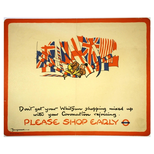 31 - London Underground Poster Fougasse Please Shop Early. Original vintage London Transport poster Pleas... 