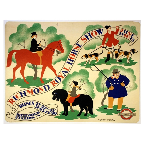 33 - London Underground Poster Herry Perry Richmond Royal Horse Show. Original vintage London Transport p... 