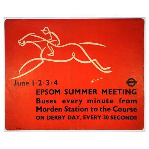 36 - London Underground Poster Goodenough Epsom Summer Meeting Horse Race. Original vintage London Transp... 
