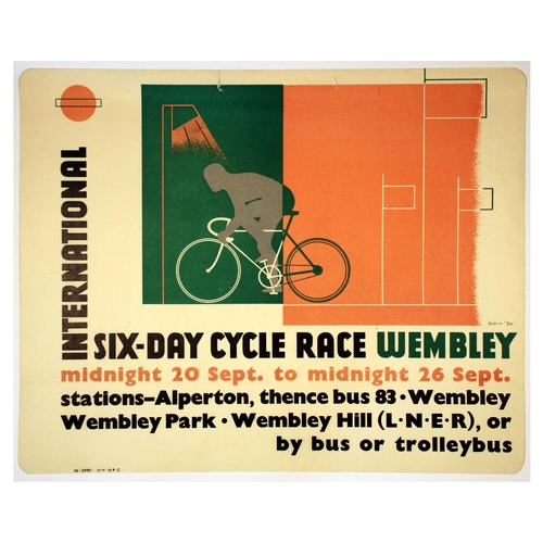 48 - London Underground Poster Beath International Cycle Race Wembley. Original vintage London Transport ... 