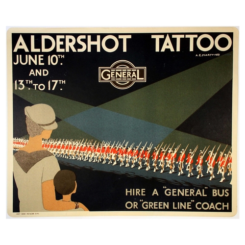 58 - London Underground Poster Andre Edouard Marty Aldershot Tattoo. Original vintage London Transport po... 