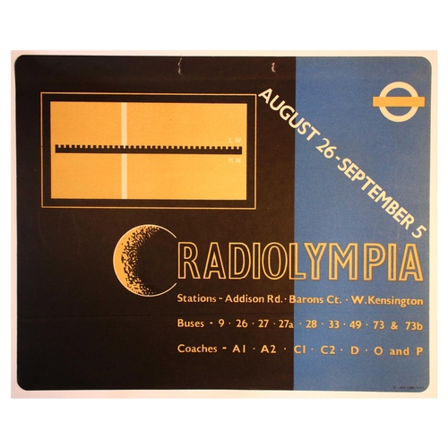 66 - London Underground Poster Radiolympia Radio Show Exhibition. Original vintage London Transport poste... 