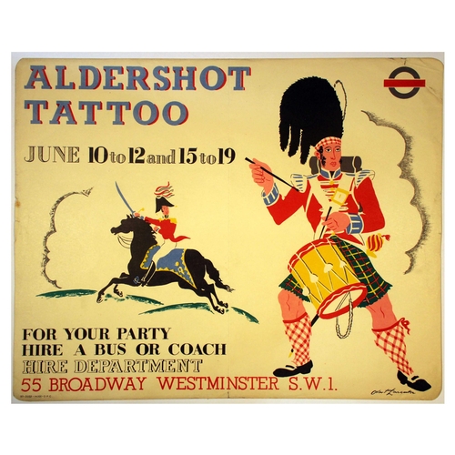 68 - London Underground Poster Osbert Lancaster Aldershot Tattoo Westminster. Original vintage London Tra... 