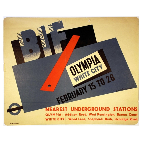 70 - London Underground Poster McKnight Kauffer British Industries Fair. Original vintage London Transpor... 