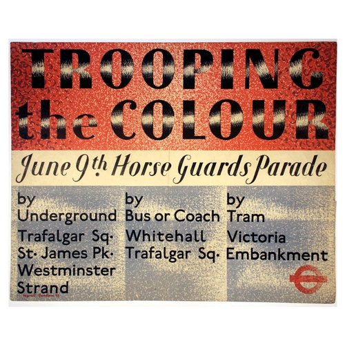 73 - London Underground Poster Barnett Freedman Trooping the Colour. Original vintage London Transport po... 