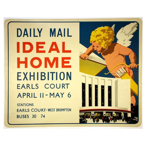 90 - London Underground Poster Earls Court Daily Mail Ideal Home Exhibition. Original vintage London Tran... 