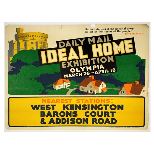 91 - London Underground Poster Daily Mail Ideal Home Exhibition. Original vintage London Transport poster... 