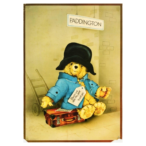 148 - Advertising Poster Paddington Bear Suitcase Railway Station Marmalade. Original vintage advertising ... 