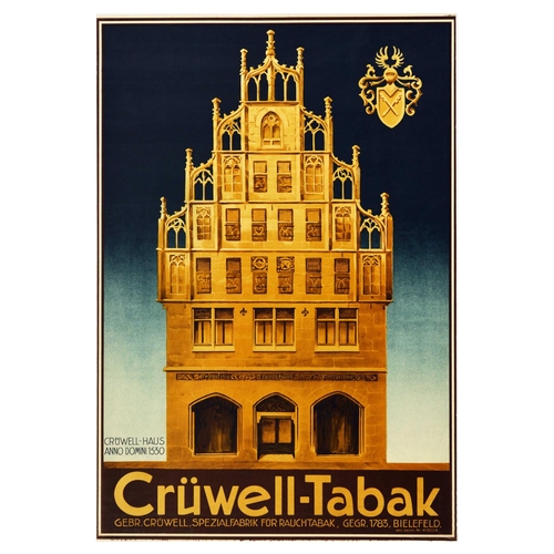 16 - Advertising Poster Cruwell Tabak Smoking Tobacco Cigarette Pipe. Original vintage advertising poster... 