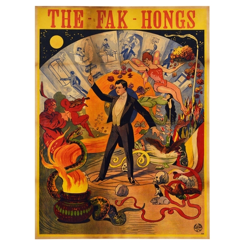 18 - Advertising Poster The Fak Hongs Magic Circus. Original vintage advertising poster The Fak Hongs, fe... 