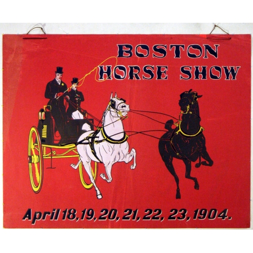 2 - Advertising Poster Belle Epoque Boston Horse Show 1904. Original vintage advertising poster for the ... 