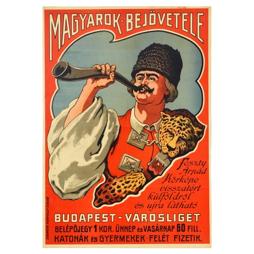 3 - Advertising Poster Hungary Budapest Magyarok Bejovetele Feszty Panorama. Original antique advertisin... 