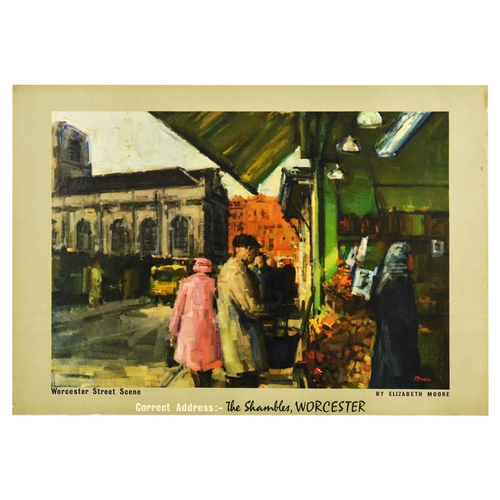 35 - Advertising Poster The Shambles Worcester Post Office Elizabeth Moore. Original vintage advertising ... 