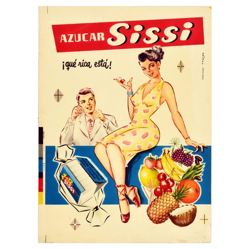 39 - Advertising Poster Azucar Sissi Candy Sugar Fruit Sweet Dessert. Original vintage advertising poster... 