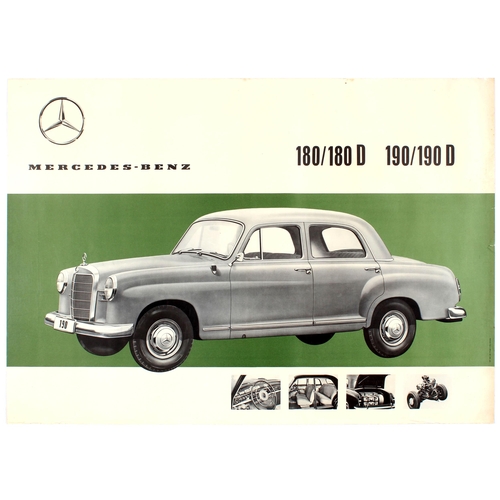 45 - Advertising Poster Mercedes-Benz 180/180D, 190/190D. Advertising Original Vintage Poster issued for ... 