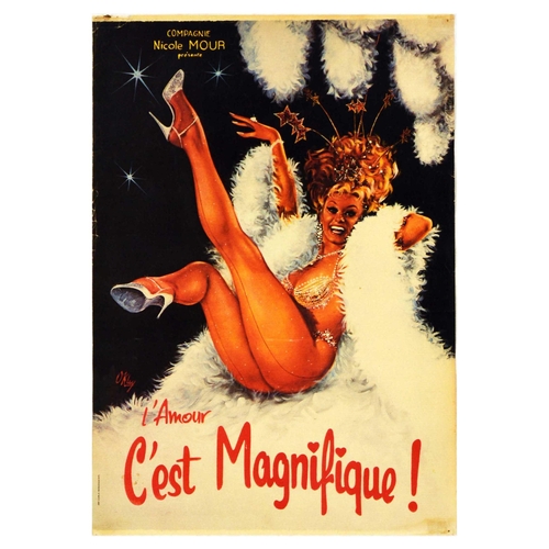 97 - Advertising Poster Cabaret Burlesque Dancer France Amour OKley. Original vintage advertising poster ... 
