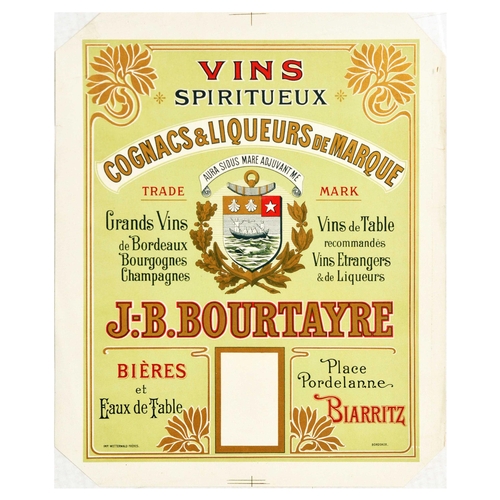 10 - Advertising Poster Cognac Liqueur Bordeaux Wine France Alcohol Drink. Original antique advertising p... 