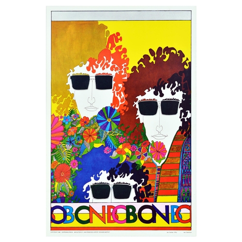 104 - Advertising Poster Bob Dylan Bob On Psychedelic Colourful. Original vintage advertising poster for B... 