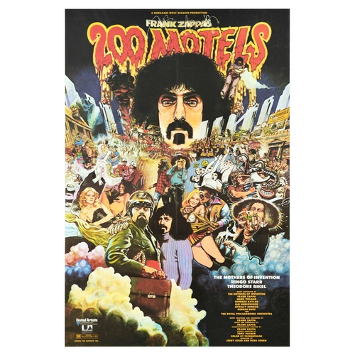 117 - Advertising Poster Frank Zappa 200 Motels Mothers Of Invention Rock Music. Original vintage movie po... 