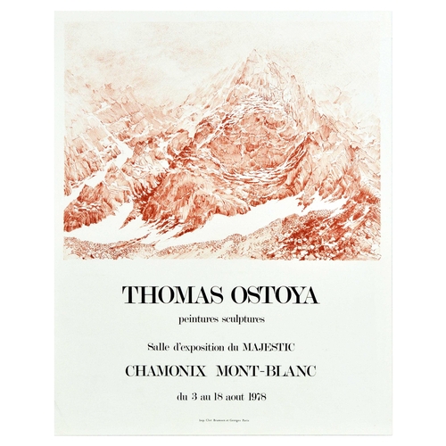 135 - Advertising Poster Thomas Ostoya Chamonix Mont Blanc Mountain Painting Art. Original vintage adverti... 