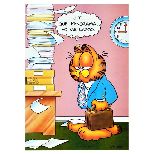 158 - Advertising Poster Garfield Cat Comic Office Panorama Jim Davis. Original vintage poster featuring t... 
