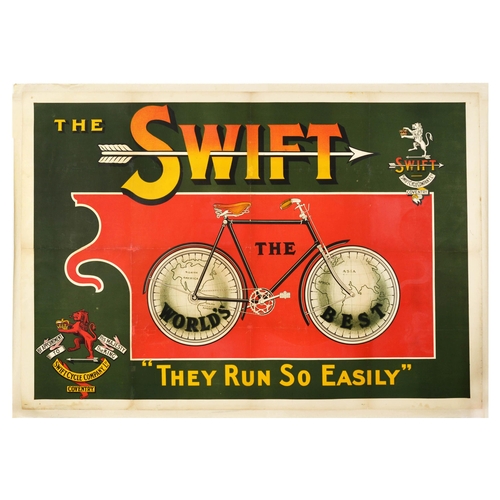 23 - Advertising Poster Swift Cycle Company Bicycle Cycling. Original antique advertising poster for The ... 