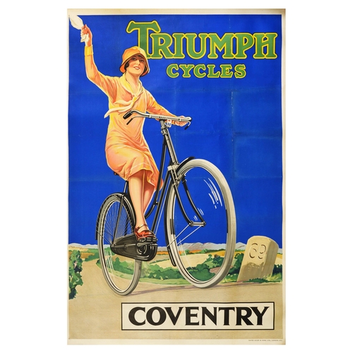 31 - Advertising Poster Triumph Cycles Coventry Bicycle Cycling Raleigh. Original vintage advertising pos... 