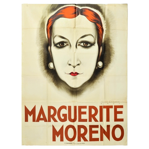44 - Advertising Poster Marguerite Moreno France Art Deco. Original vintage poster advertising Marguerite... 