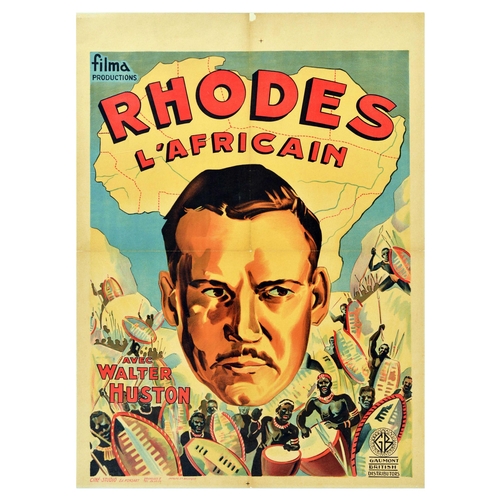 442 - Movie Poster Rhodes of Africa Cecil Rhodes Diamond Mining Colonisation. Original vintage movie poste... 