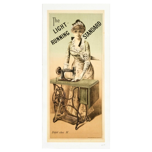 5 - Advertising Poster Sewing Machine The Light Running Standard. Original antique advertising poster fo... 