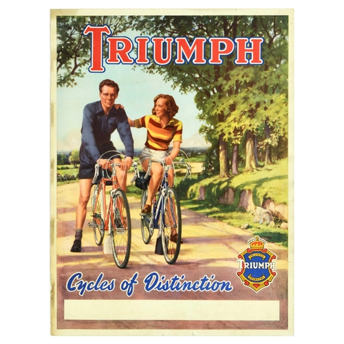 52 - Advertising Poster Triumph Cycles Distinction Bicycle Coventry Country Cycling. Original vintage adv... 