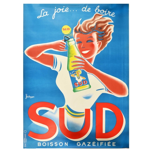 56 - Advertising Poster Sud Soda Carbonated Drink. Original vintage advertising poster for Sud Carbonated... 