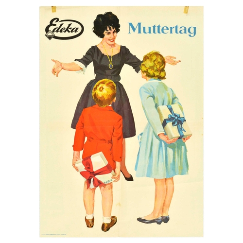 68 - Advertising Poster Edeka Supermarket Mothers Day Gift Present Muttertag. Original vintage advertisin... 