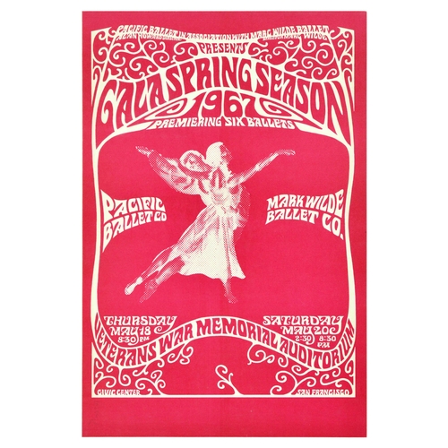 88 - Advertising Poster Gala Spring Season 1967 Ballet Dance Psychedelic. Original vintage advertising po... 