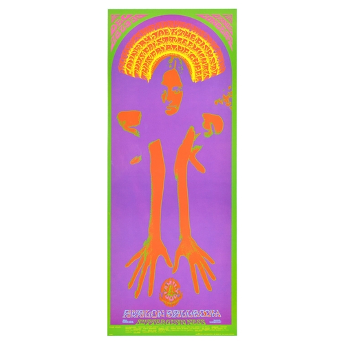 93 - Advertising Poster Avalon Ballroom Sutter Van Ness Neon Psychedelic. Original vintage advertising po... 