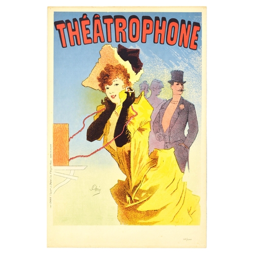 95 - Advertising Poster Jules Cheret Theatrophone Masters. Original vintage advertising poster for the Th... 