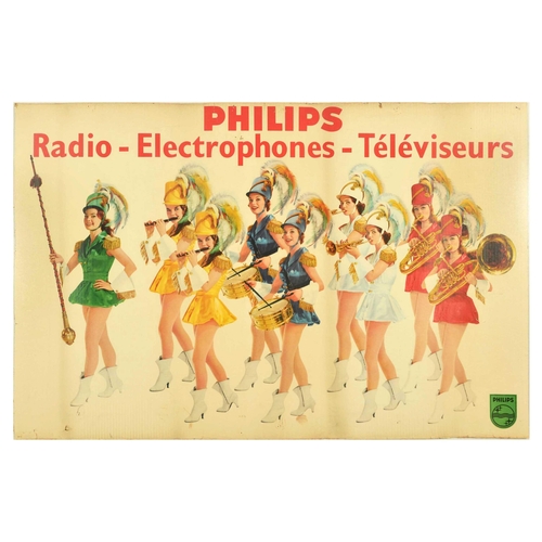 123 - Advertising Poster Philips Radio Pinup Marching Band . Original vintage advertising poster issued by... 