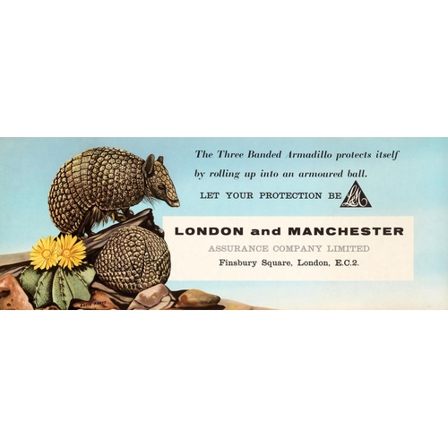 140 - Advertising Poster Armadillo Brasil London Manchester Assurance. Original vintage advertising poster... 