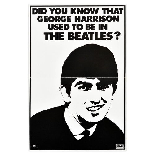 150 - Advertising Poster George Harrison Beatles Rock Music  Band EMI. Original vintage advertising poster... 
