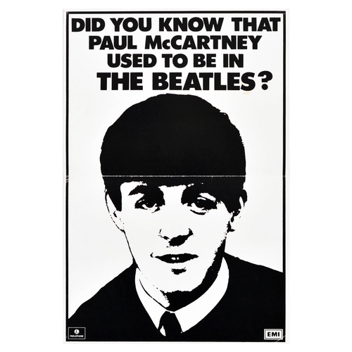 151 - Advertising Poster Paul McCartney Beatles Rock Music Band EMI. Original vintage advertising poster c... 