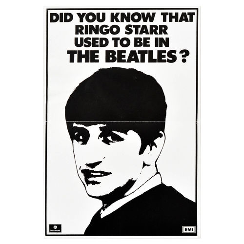152 - Advertising Poster Ringo Starr Beatles Rock Music Band EMI. Original vintage advertising poster cele... 