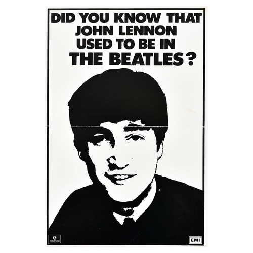 153 - Advertising Poster John Lennon Beatles Rock Music Band EMI. Original vintage advertising poster cele... 