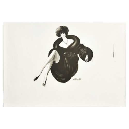 155 - Advertising Poster Point F Fourrures Villemot Lady Elegant . Original vintage advertising poster fea... 