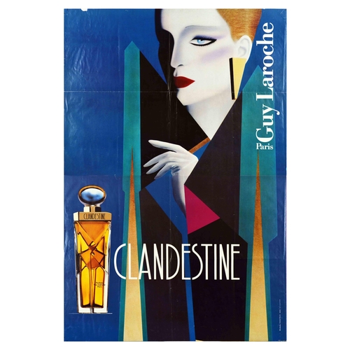 158 - Advertising Poster Guy Laroche Clandestine Paris Perfume Fashion House. Original vintage advertising... 